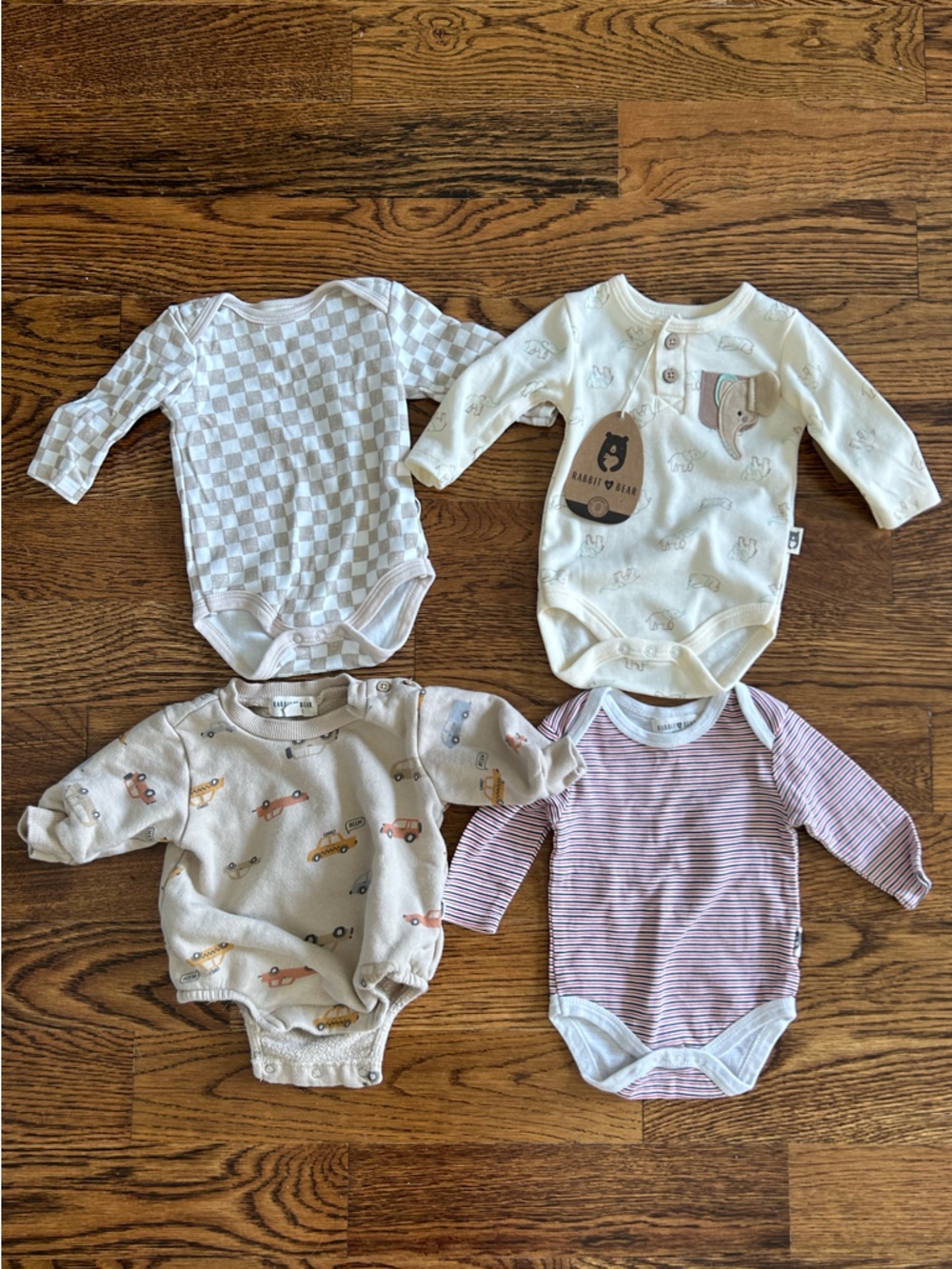 Rabbit + Bear 0-3mo Onesies